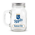 KANSAS CITY ROYALS GLASS MASON JAR w/chocolate baseballs